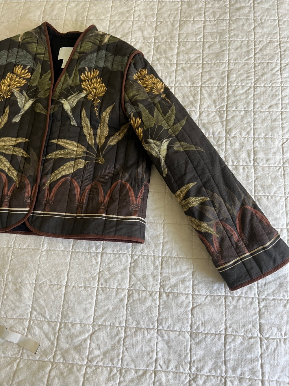 H&M Floral Hummingbird Quilted Jacket - Picture 6 of 10